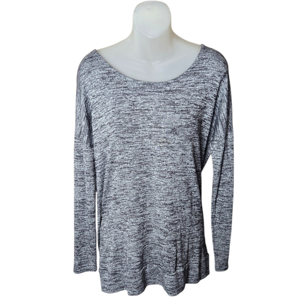 Athleta Womens Athleisure Pose Open Back‎ Top Size M Gym Exercise Workout Gray